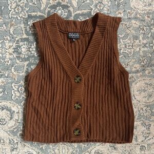 Major Match Brown Knit Vest